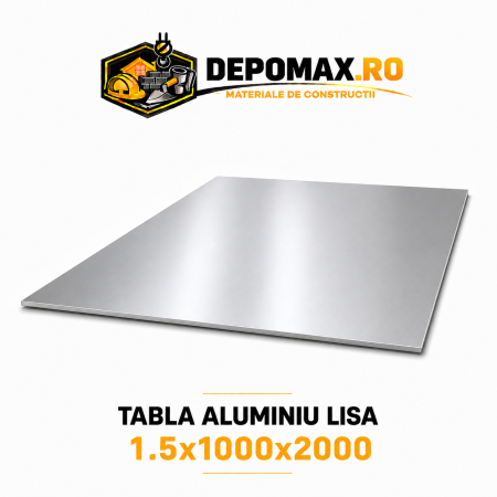 Tabla aluminiu lisa 1.5mm, 1000x2000mm (5754)